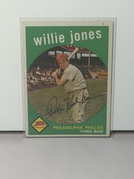 Vintage 1959 Topps Willie Jones Baseball Card