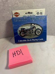 Vintage Harley-Davidson Collectible Tin & Playing Cards