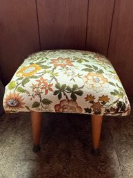 Mid Century Upholstered Vintage Foot Stool