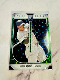 2026 Donruss Elite Baseball Aaron Judge #17 Spell Bound Green Disco Trading Card
