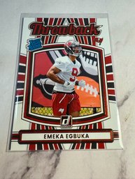 2025 Panini Donruss Rated Rookies Throwbacks #31 Football Trading Card Featuring Emeka Egbuka