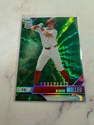 Aidan Miller Green Prizm #141 Baseball Card From The 2025 Panini Prizm Set