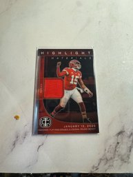 2025 Panini Patrick Mahomes Icons Collection Highlight Materials Football Trading Card Red Relic