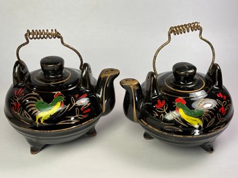 Vintage Salt And Pepper Shaker - Green Rooster Tea Pots