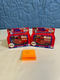 (2)1991 Cincinnati Reds Matchbox Truck