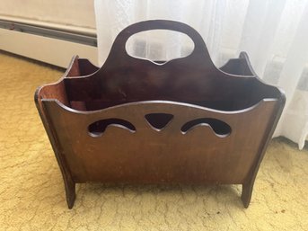 Vintage Wood Magazine Holder