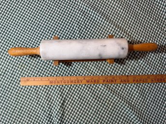 White And Grey Marble Vintage Rolling Pin