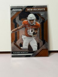 2024 Panini Prizm Collegiate Draft Picks New Recruits Football Card Featuring Xavier Worthy
