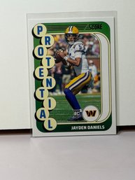 2024 Panini Score Protential Jayden Daniels Rookie Card