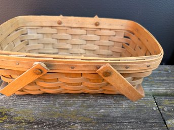 Handwoven Wooden Basket Made By The Longaberger Company