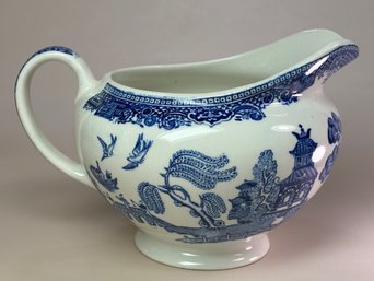 Blue Willowware Made In England Vintage Creamer Cream Or Cream Pitcher