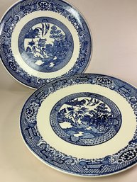 Lot Of Two Vintage Blue Willow Ware Plates