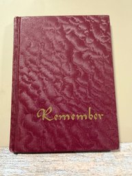 1939 Devotional Or Memorial Book Titled Remember, Published By Concordia Publishing House