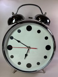Black Dot On White Dial Alarm Clock