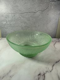 Vintage Light Green Optic Glass Bowl