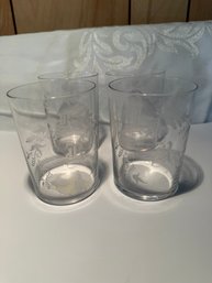 Etched Glass Tumbler Lot