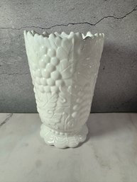 Vintage Imperial Milk Glass Grape Footed Vase