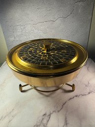 Vintage Georges Briard Brass Warming Or Chafing Dish Set