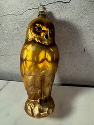 Vintage Blown Glass Owl Ornament Germany