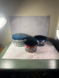 Vintage MCM Chef Stacking Snack Set 4 Pieces