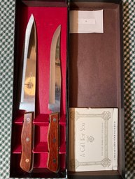Maxam Precision Hollow Ground 2-piece Stainless Steel Knife Set