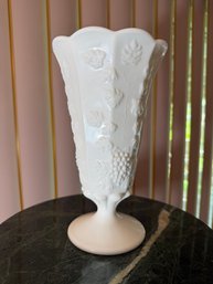 Westmoreland Paneled Grape Milk Glass Tall Vase