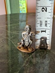 Clown Waiting On His Ride Pewter Miniature Figure