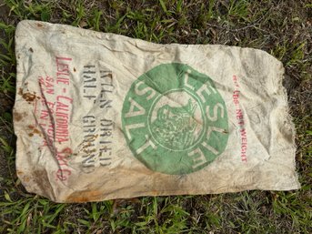 Vintage Burlap Salt Bag