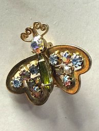 Vintage Rhinestone Butterfly Pin Scatter Brooch