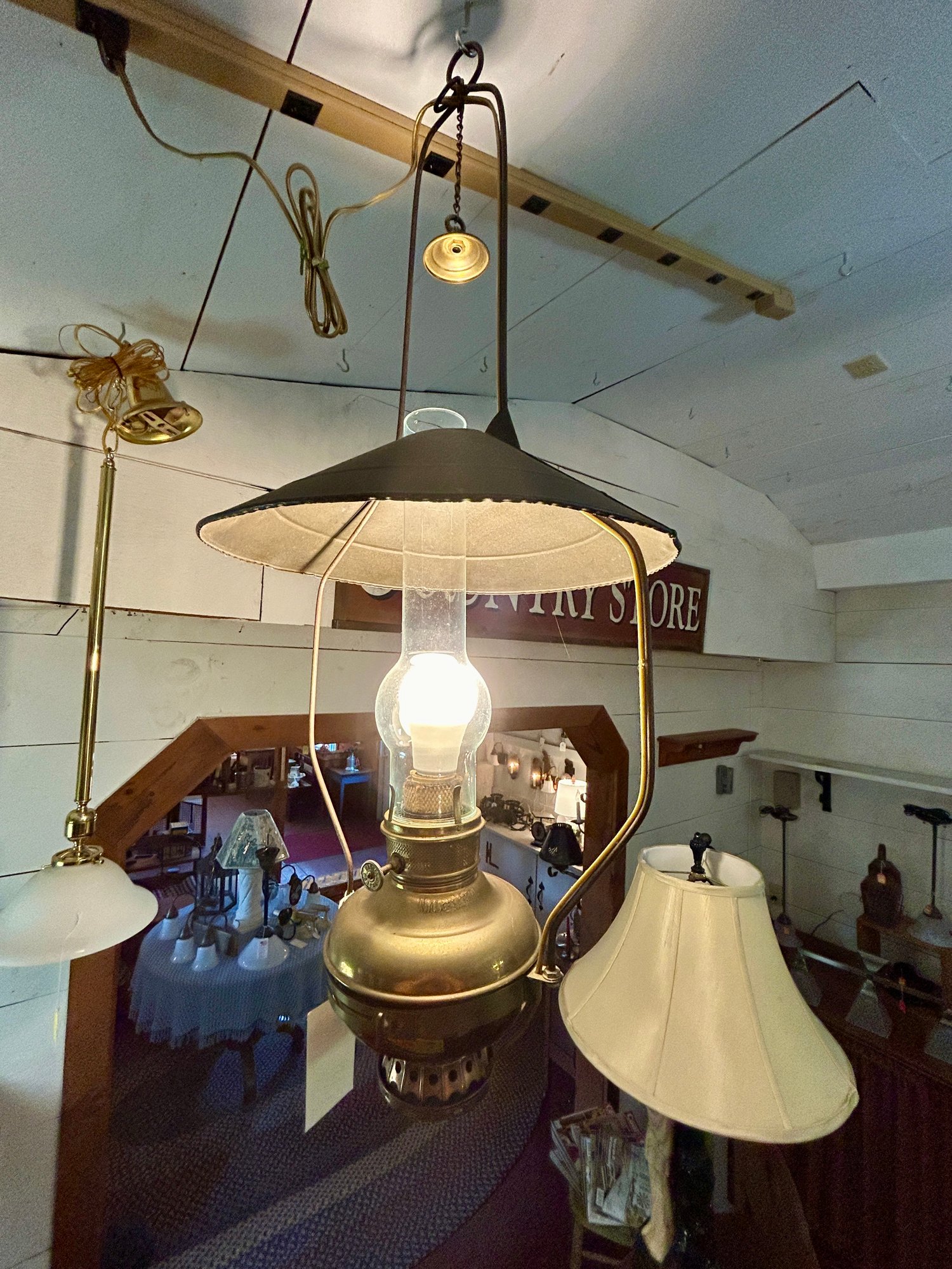 Electrified Country Store Hanging Lamp 32 Inches Tall X 14 Wide #4932