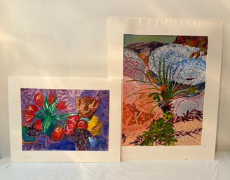 Two Matted Mary McCarl Water Colors