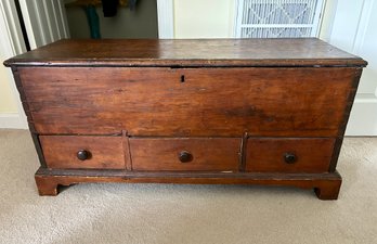 Early Three Drawer Blanket Box - 17x46