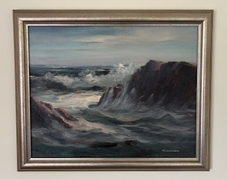 Oil On Canvas Signed Seascape - R. C. Benham