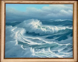 Oil On Board Seascape Signed Bruce B Turner Rockport Mass