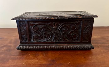 Small Carved Box - 8.5x4.5x4 Marked Ricordo