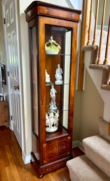 Single Door Inlaid Curio Cabinet  -  17x68