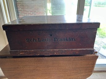 Early Pine  Box With Stencil - Lady Franklin