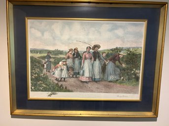 Large Framed Print - Berry Pickers - 21x31
