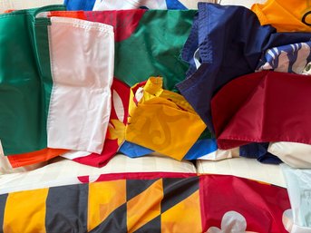 Large Collection Of Nylon Heraldic Flags