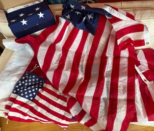 Lot Of Nylon American Flags