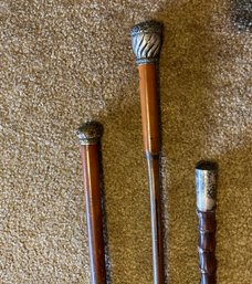 Lot Of Three Early Walking Sticks