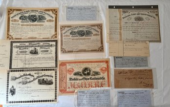 Milwaukee Shore And Western Stock Certificates And Other Ephemera