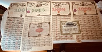 Six Early New Orleans Stock Certificates