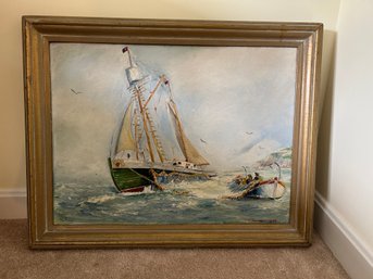 Signed Oil On Board - 17.5x23.5 - Carlo Sinagra