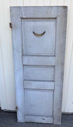 Antique Privy Door With Crescent Moon Cutout 26 X 63 X 11/2 Inches