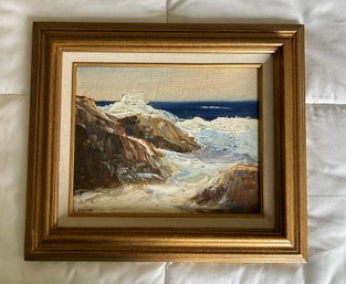 Oil On Board -gloucester Seascape - Signed G Vicari - 8x10