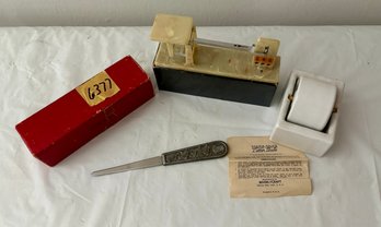 Vintage - Stamp Moistener - Letter Scale - Letter Opener