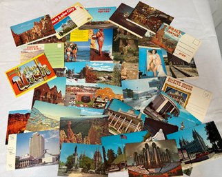 Travel Postcard Lot, Approximately 50 Card Include Folders
