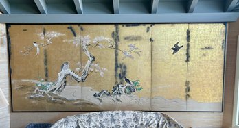 Six Panel Gold Screen -kano School - 62x150