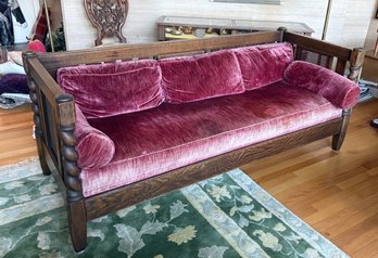 Quarter Sawn Oak With Upholstered Seat Settee 74x29x30